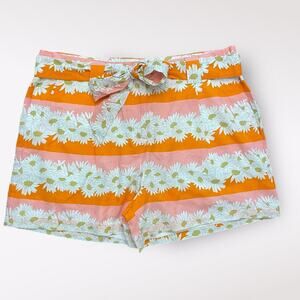 Spartina 449 Aria Audubon Daisy‎ Stripe Shorts Belted Size 16